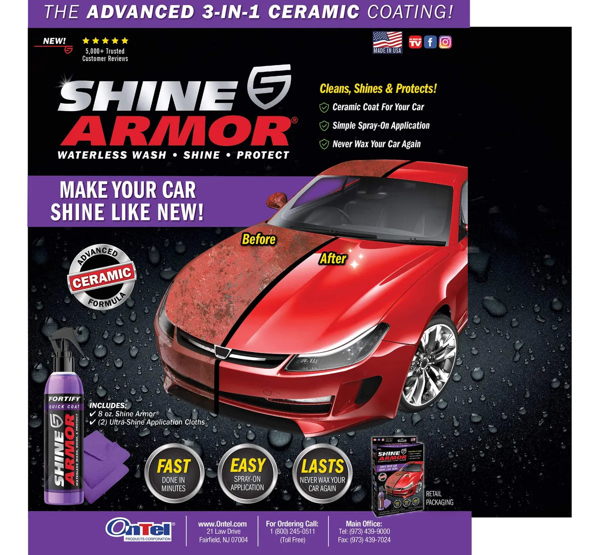 Cera en Spray Cerámica Shine Armor – Brillo & Protección Hidrofóbica Para Tu Auto